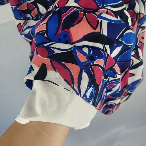 J Crew Womens Lace Up Butterfly Print Dress Size Small Blue Abstract Artsy Work - Picture 4 of 9